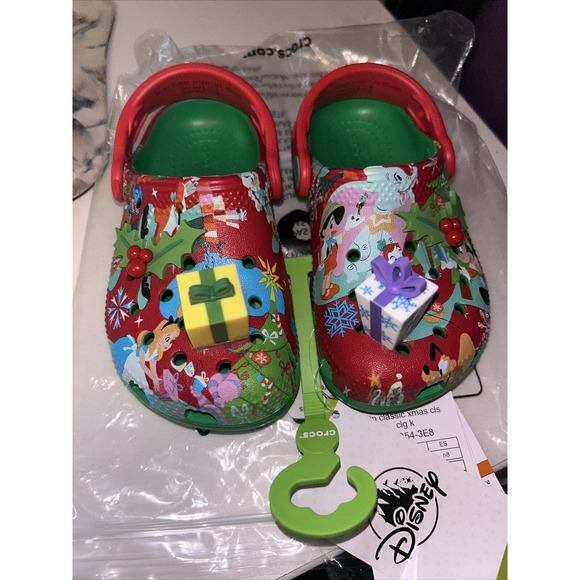 CROCS Other - Disney Christmas Crocs Dtp Classic Christmas‎ Kids Size C10 New With Tags